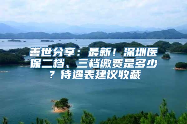 善世分享：最新！深圳医保二档、三档缴费是多少？待遇表建议收藏