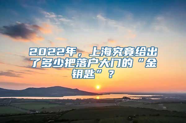 2022年，上海究竟给出了多少把落户大门的“金钥匙”？