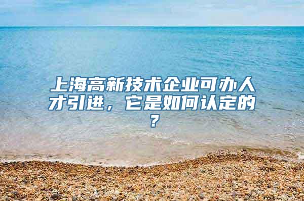 上海高新技术企业可办人才引进，它是如何认定的？