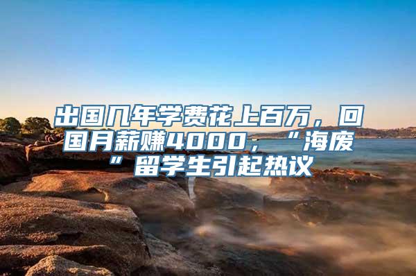 出国几年学费花上百万，回国月薪赚4000，“海废”留学生引起热议