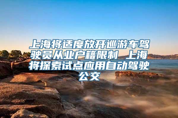 上海将适度放开巡游车驾驶员从业户籍限制 上海将探索试点应用自动驾驶公交