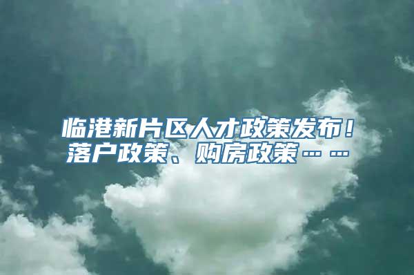 临港新片区人才政策发布！落户政策、购房政策……