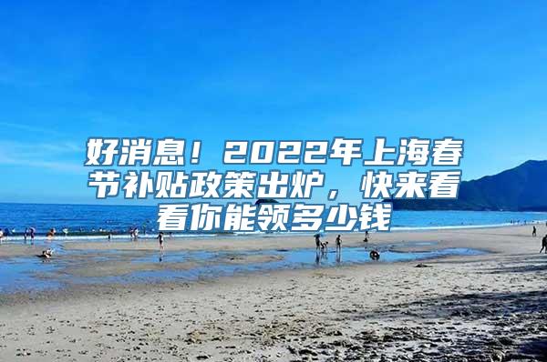 好消息！2022年上海春节补贴政策出炉，快来看看你能领多少钱