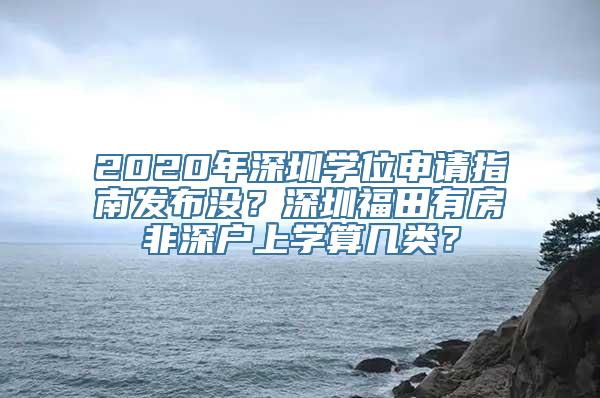 2020年深圳学位申请指南发布没？深圳福田有房非深户上学算几类？