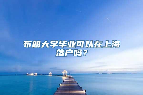 布朗大学毕业可以在上海落户吗？