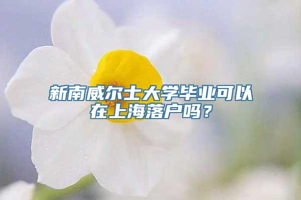 新南威尔士大学毕业可以在上海落户吗？