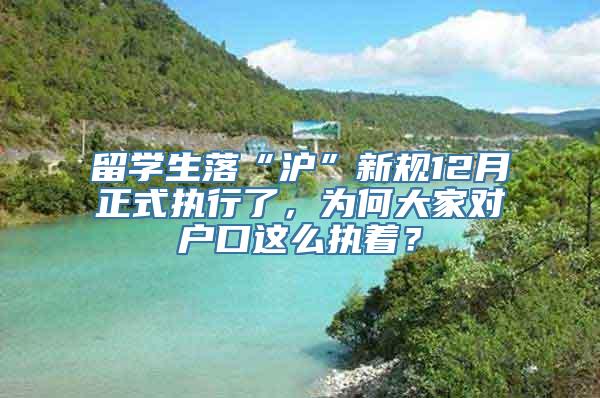 留学生落“沪”新规12月正式执行了，为何大家对户口这么执着？