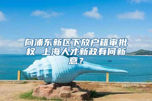 向浦东新区下放户籍审批权 上海人才新政有何新意？