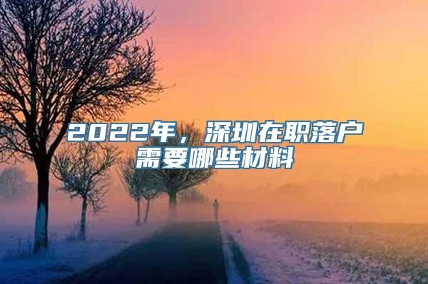 2022年，深圳在职落户需要哪些材料