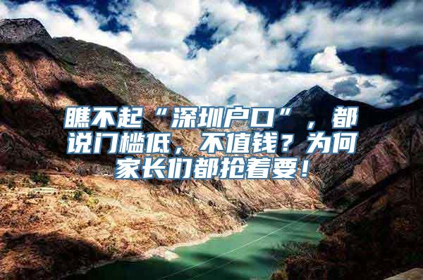 瞧不起“深圳户口”，都说门槛低，不值钱？为何家长们都抢着要！