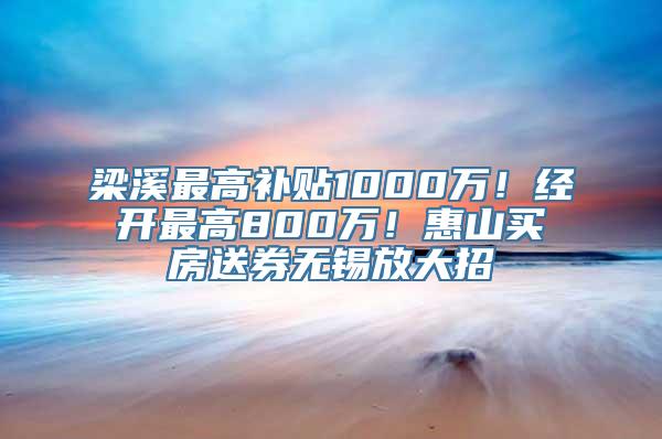 梁溪最高补贴1000万！经开最高800万！惠山买房送券无锡放大招