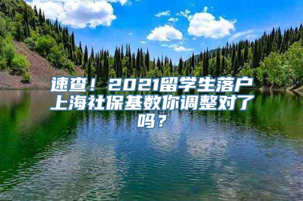 速查！2021留学生落户上海社保基数你调整对了吗？