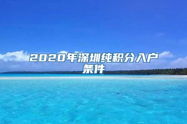 2020年深圳纯积分入户条件