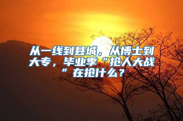 从一线到县城，从博士到大专，毕业季“抢人大战”在抢什么？