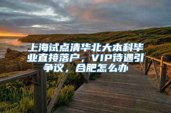 上海试点清华北大本科毕业直接落户，VIP待遇引争议，合肥怎么办