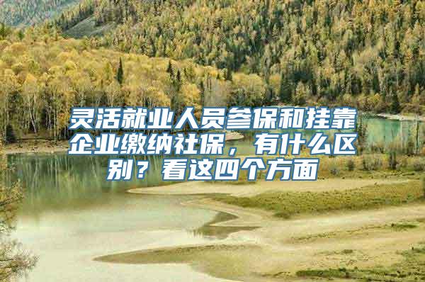 灵活就业人员参保和挂靠企业缴纳社保，有什么区别？看这四个方面