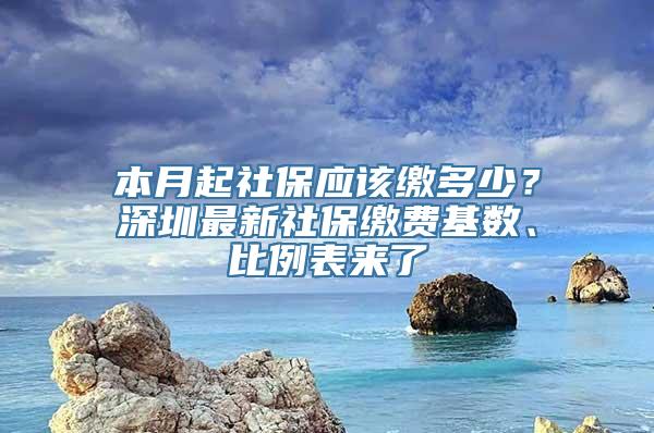 本月起社保应该缴多少？深圳最新社保缴费基数、比例表来了