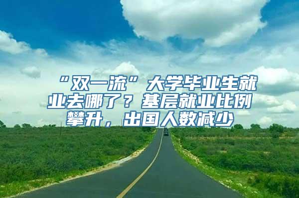 “双一流”大学毕业生就业去哪了？基层就业比例攀升，出国人数减少