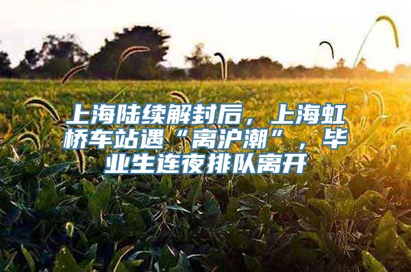 上海陆续解封后，上海虹桥车站遇“离沪潮”，毕业生连夜排队离开