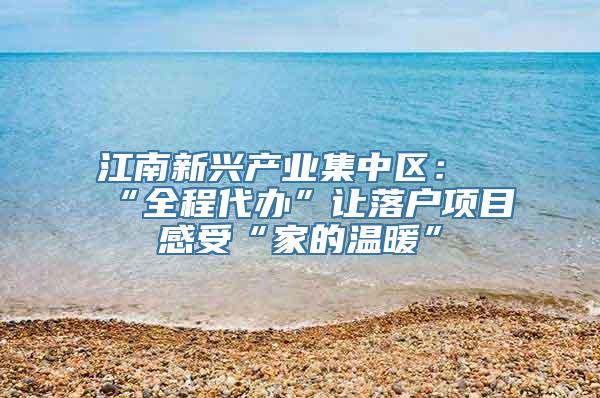 江南新兴产业集中区：“全程代办”让落户项目感受“家的温暖”