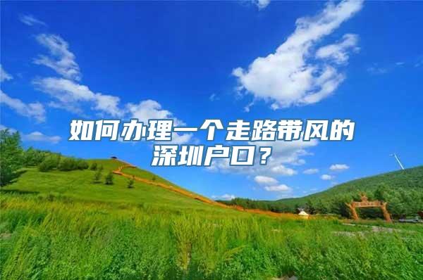 如何办理一个走路带风的深圳户口？