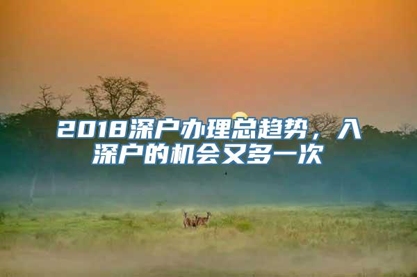 2018深户办理总趋势，入深户的机会又多一次