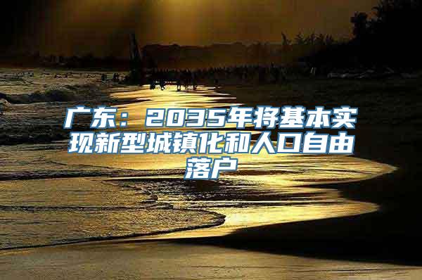 广东：2035年将基本实现新型城镇化和人口自由落户