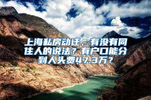 上海私房动迁，有没有同住人的说法？有户口能分到人头费47.3万？