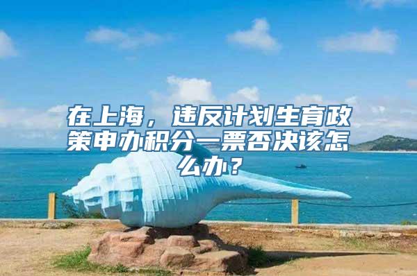 在上海，违反计划生育政策申办积分一票否决该怎么办？