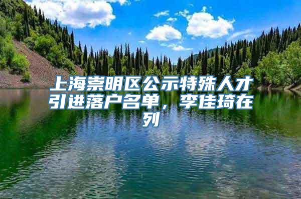 上海崇明区公示特殊人才引进落户名单，李佳琦在列