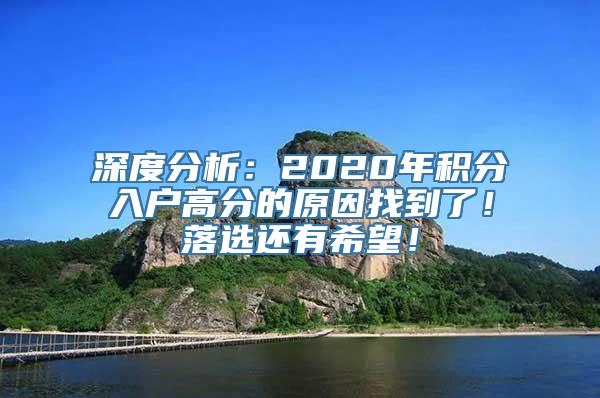 深度分析：2020年积分入户高分的原因找到了！落选还有希望！