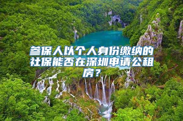 参保人以个人身份缴纳的社保能否在深圳申请公租房？