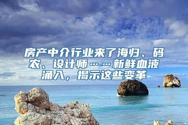 房产中介行业来了海归、码农、设计师……新鲜血液涌入，揭示这些变革