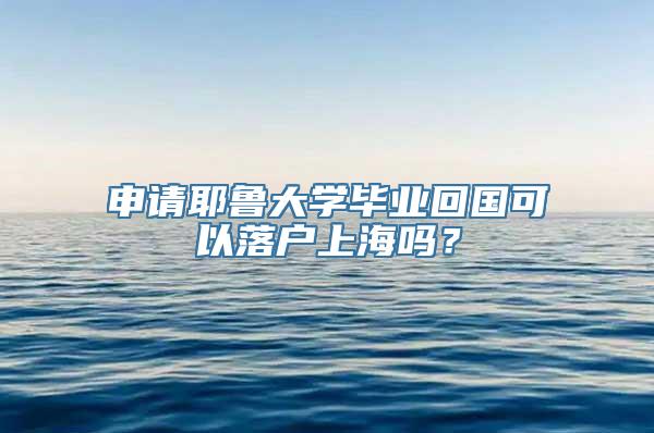 申请耶鲁大学毕业回国可以落户上海吗？