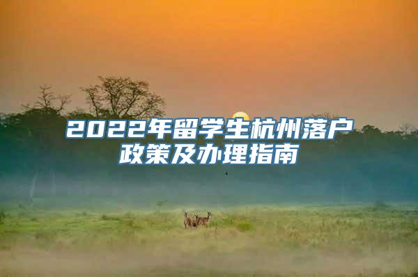 2022年留学生杭州落户政策及办理指南