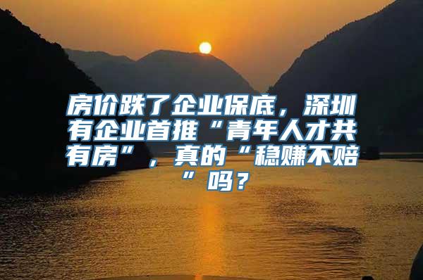 房价跌了企业保底，深圳有企业首推“青年人才共有房”，真的“稳赚不赔”吗？