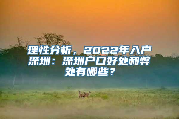 理性分析，2022年入户深圳：深圳户口好处和弊处有哪些？