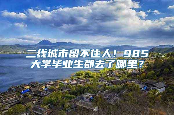 二线城市留不住人！985大学毕业生都去了哪里？