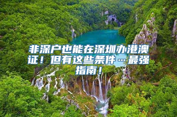 非深户也能在深圳办港澳证！但有这些条件…最强指南！