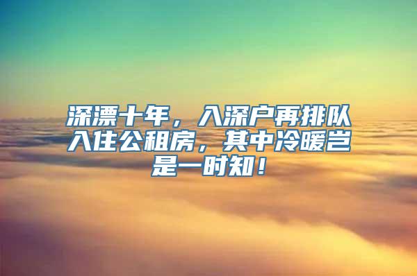 深漂十年，入深户再排队入住公租房，其中冷暖岂是一时知！