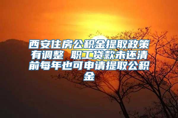 西安住房公积金提取政策有调整 职工贷款未还清前每年也可申请提取公积金