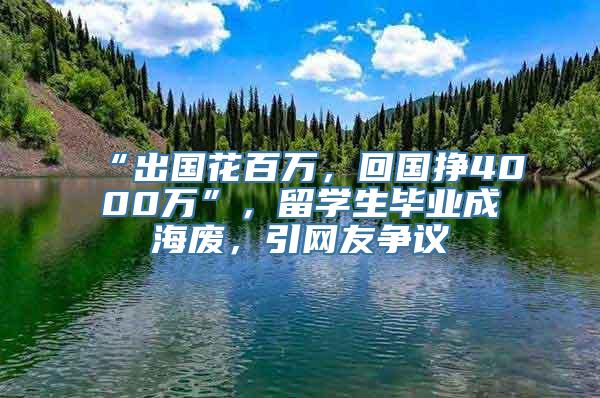 “出国花百万，回国挣4000万”，留学生毕业成海废，引网友争议