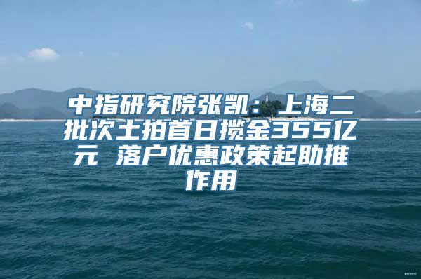 中指研究院张凯：上海二批次土拍首日揽金355亿元 落户优惠政策起助推作用