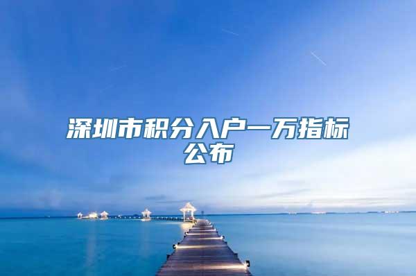 深圳市积分入户一万指标公布