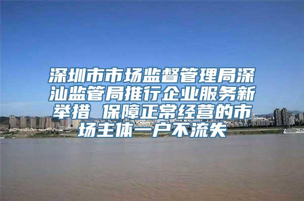 深圳市市场监督管理局深汕监管局推行企业服务新举措 保障正常经营的市场主体一户不流失