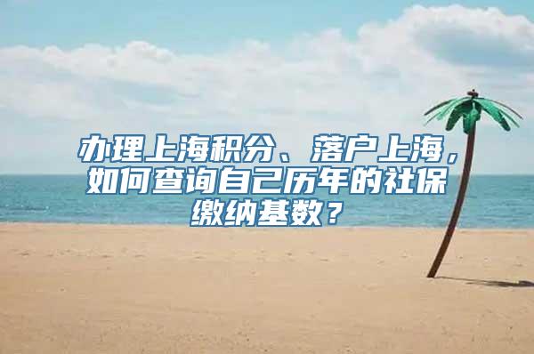 办理上海积分、落户上海，如何查询自己历年的社保缴纳基数？