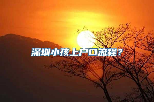 深圳小孩上户口流程？