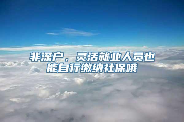 非深户，灵活就业人员也能自行缴纳社保哦