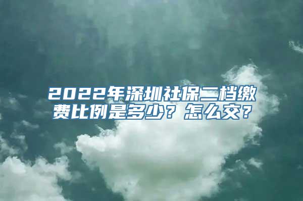 2022年深圳社保二档缴费比例是多少？怎么交？