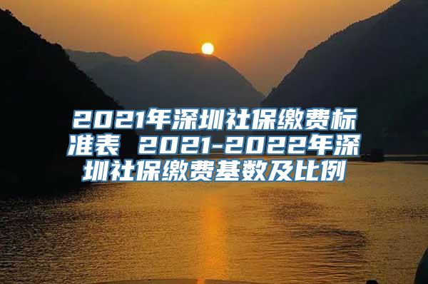 2021年深圳社保缴费标准表 2021-2022年深圳社保缴费基数及比例